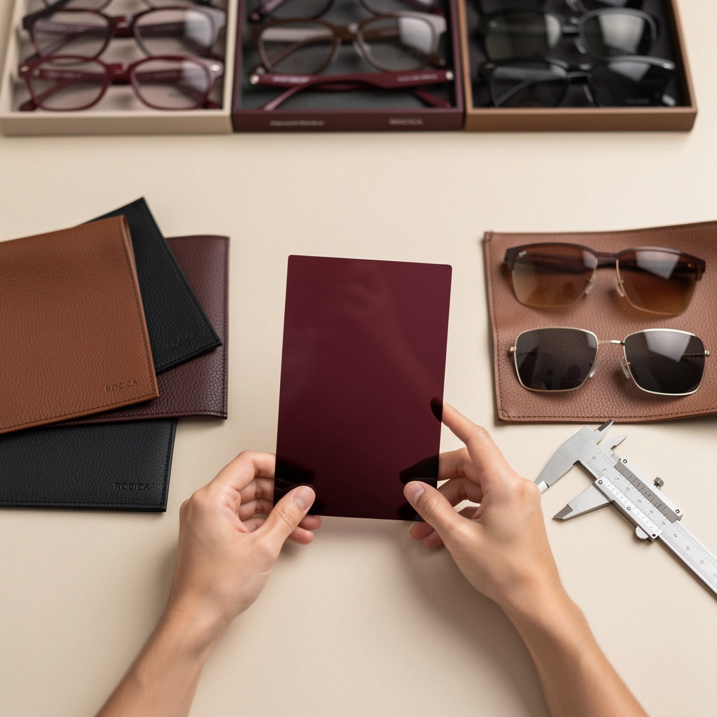 ROCICA hand-polished acetate frames and premium lens technology - luxury sunglasses craftsmanship